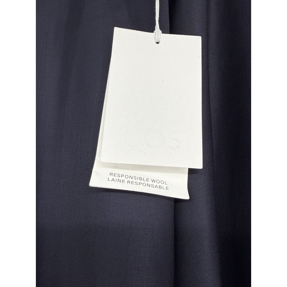 COS Navy Wool Midi Collar Long Sleeve Dress Size 4 - Picture 6 of 9